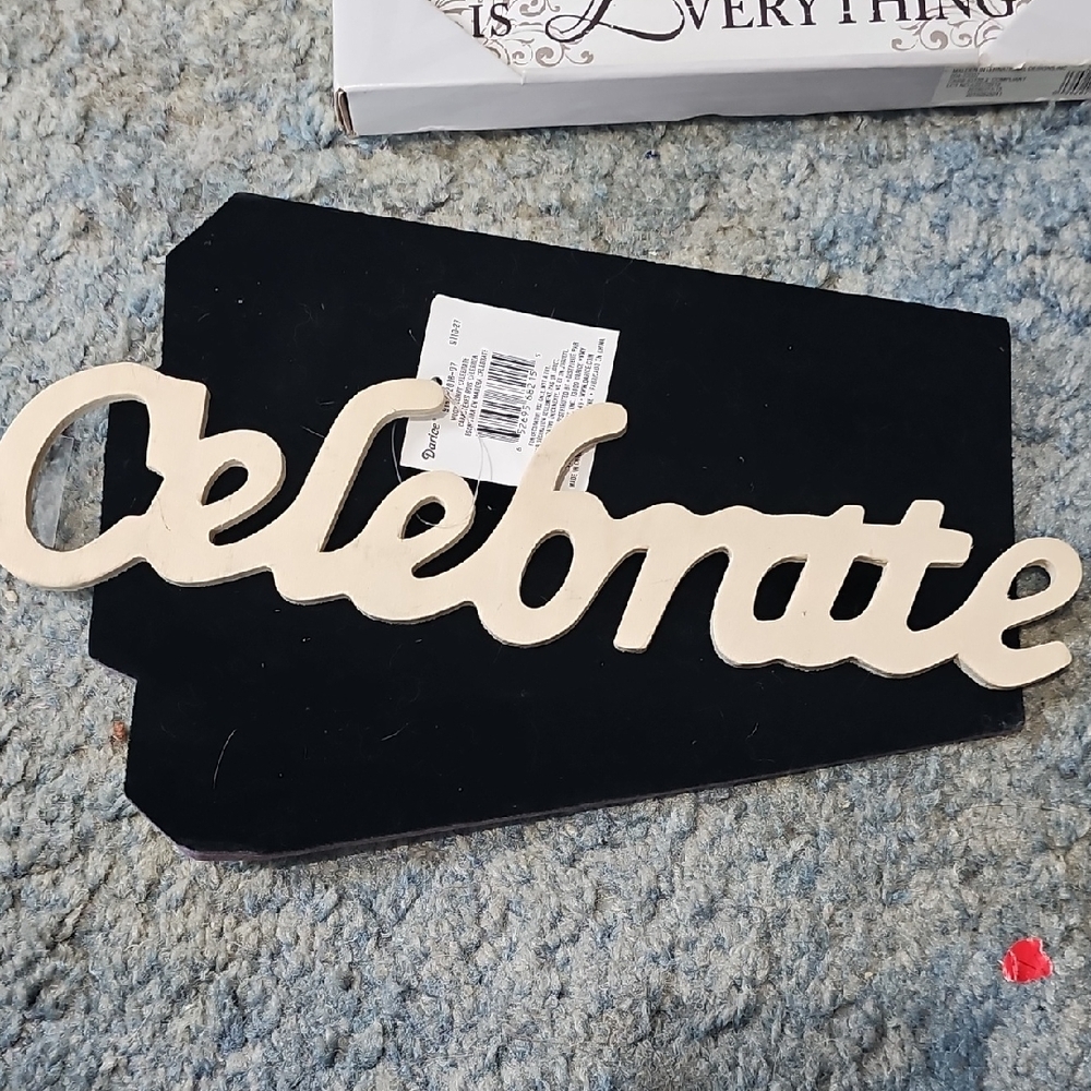 Darice Cream Wooden 'Celebrate' Decorative Sign